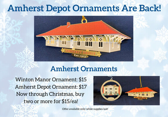 Amherst Depot Christmas Ornament